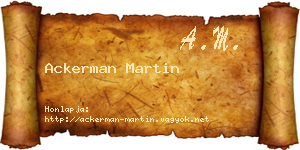 Ackerman Martin névjegykártya